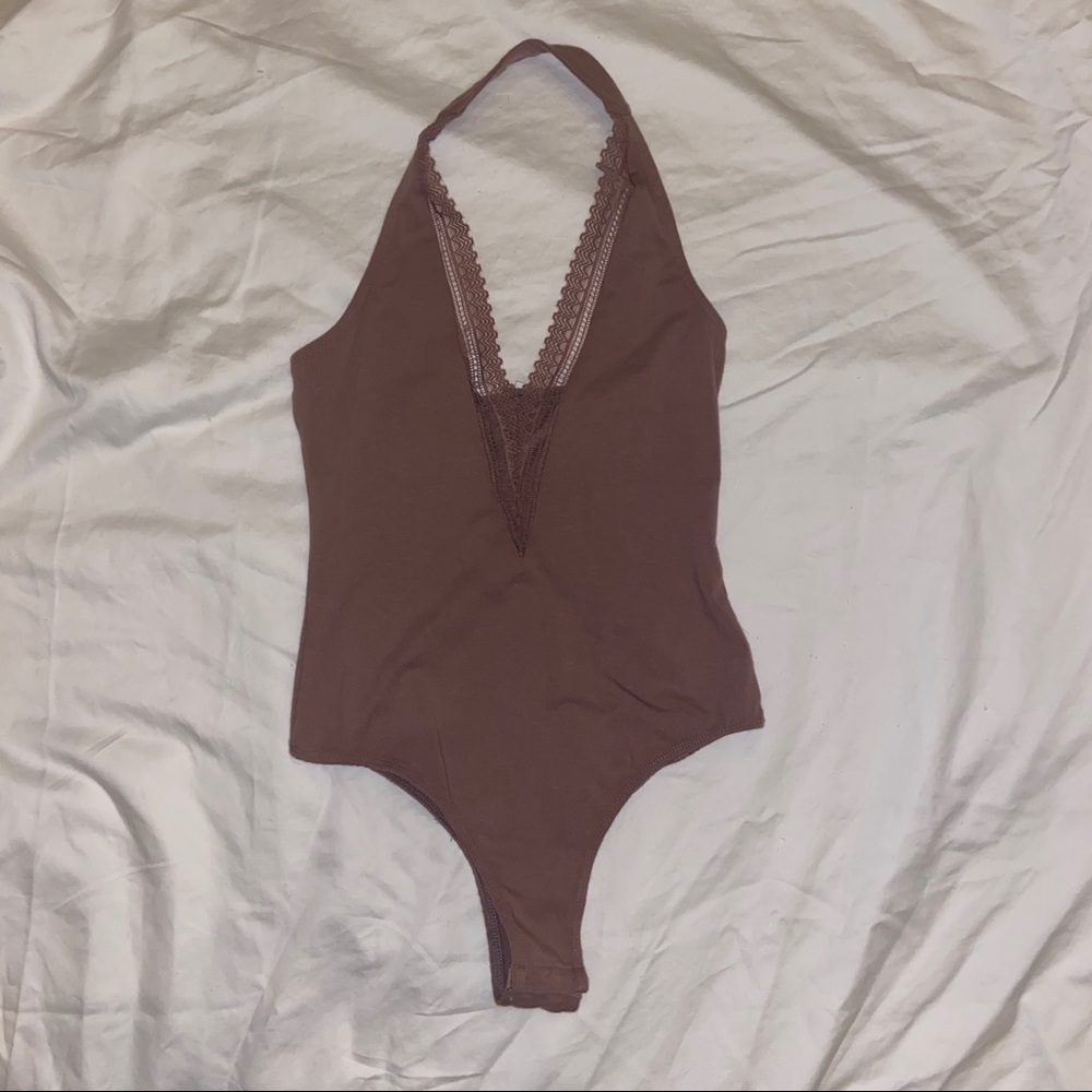 Me to We Mauve Halter Bodysuit